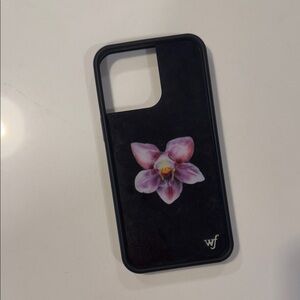Wildflower Floral Black Phone Case for iPhone 14 Pro Max